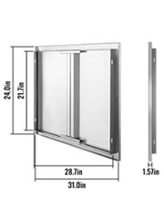 Load image into Gallery viewer, Amocart Stainless Steel BBQ Cabinet Access Door W/ Recessed Handle for Indoor/Outdoor Kitchen BBQ Island Kitchen Sink Fireplace