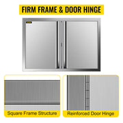 Load image into Gallery viewer, Amocart Stainless Steel BBQ Cabinet Access Door W/ Recessed Handle for Indoor/Outdoor Kitchen BBQ Island Kitchen Sink Fireplace