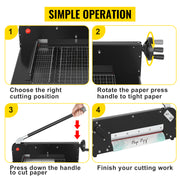 Bild in Galerie-Viewer laden, Amocart A4 12" Manual Paper Cutter Heavy Duty Guillotine Trimmer 300 Sheets Die Cutters for Home Office Laboratory Commercial