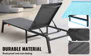 Bild in Galerie-Viewer laden, SucceBuy Chaise Lounge Chair Outdoor Aluminum Patio LoungeFolding Pool Lounge Recliner Full Flat for Patio Beach Pool Dark Grey
