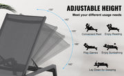 Bild in Galerie-Viewer laden, SucceBuy Chaise Lounge Chair Outdoor Aluminum Patio LoungeFolding Pool Lounge Recliner Full Flat for Patio Beach Pool Dark Grey