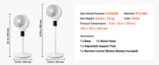 Load image into Gallery viewer, Amocart 7in/9in/18in Pedestal Fan with DC Motor Remote Control 9/12 Speeds & 3/4 Modes Adjustable Height for Home Living Room