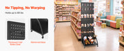 Load image into Gallery viewer, SucceBuy Standing Pegboard Display with Casters & 30 Hooks Thickened Steel Peg Board Panel for Retail Store Jewelry Shop