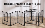 Bild in Galerie-Viewer laden, Amocart Dog Playpen 8 Pcs 24x24in Panels Foldable Metal Pet Exercise Pen Dog Fence Indoor Outdoor Pen with Door for Dogs, Cats