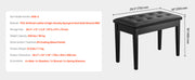 Charger l'image dans la visionneuse de galerie, Amocart Piano Use Chair, Piano Bench with High-Density Padded Cushion & Storage Compartment Wooden Piano Bookcase Stool Seat