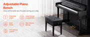 Load image into Gallery viewer, SucceBuy Piano Use Chair, Piano Bench with High-Density Padded Cushion & Storage Compartment Wooden Piano Bookcase Stool Seat