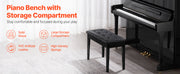 Charger l'image dans la visionneuse de galerie, Amocart Piano Use Chair, Piano Bench with High-Density Padded Cushion & Storage Compartment Wooden Piano Bookcase Stool Seat