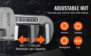 Load image into Gallery viewer, Amocart Pipe Wrench Aluminum Straight Pipe Wrench Adjustable Plumbing Wrench High Strength Jaw & Ergonomic Handle Automotive