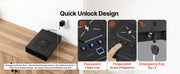Bild in Galerie-Viewer laden, Amocart Gun Safe Slider Handgun Safe Fingerprint/Password/Key 3-Way Quick Access Case Box with LED for Nightstand Bedside Desk