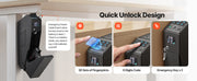 Bild in Galerie-Viewer laden, Amocart Gun Safe Slider Handgun Safe Fingerprint/Password/Key 3-Way Quick Access Case Box with LED for Nightstand Bedside Desk
