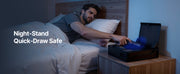 Bild in Galerie-Viewer laden, Amocart Gun Safe Slider Handgun Safe Fingerprint/Password/Key 3-Way Quick Access Case Box with LED for Nightstand Bedside Desk