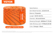 Charger l'image dans la visionneuse de galerie, SucceBuy Corde en polyester à double tresse 36,5 m 9,5 mm 12,7 mm 48 torons, corde polyvalente pour activités d'arboriculture, aventures en plein air