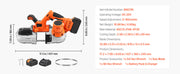 Load image into Gallery viewer, Amocart 20V Portable Band Saw 2.5-In/5-In Deep Cut 360W Bandsaw 0-120/192 m/min Variable Speed with Brushless Motor Hang Hooks