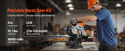Load image into Gallery viewer, Amocart 20V Portable Band Saw 2.5-In/5-In Deep Cut 360W Bandsaw 0-120/192 m/min Variable Speed with Brushless Motor Hang Hooks