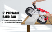 Load image into Gallery viewer, SucceBuy Portable BandSaw 5Inch Cutting Capacity Cordless Variable Speed 10Amp Motor Deep Cut Bandsaw for Metal Wood Pipes Rebar