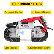 Load image into Gallery viewer, SucceBuy Portable BandSaw 5Inch Cutting Capacity Cordless Variable Speed 10Amp Motor Deep Cut Bandsaw for Metal Wood Pipes Rebar