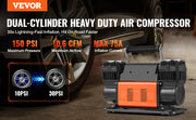 Load image into Gallery viewer, SucceBuy Tire Inflator Compressor 6-10 CFM Heavy Duty Air Compressor Dual-Cylinder 150PSI Air Pump with Adapters for Trucks Car