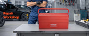 Bild in Galerie-Viewer laden, SucceBuy 18in Metal Tool Box 3-Tier 5-Tray Portable Folding Tool Chest Organizer with Handle Toolbox for Warehouse Repair Shop