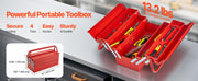 Load image into Gallery viewer, Amocart 18in Metal Tool Box 3-Tier 5-Tray Portable Folding Tool Chest Organizer with Handle Toolbox for Warehouse Repair Shop