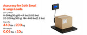 Bild in Galerie-Viewer laden, Amocart 440lbs/200kg Digital Postal Scale 0.35oz/3.5oz Dual Accuracy Weight Scale with Hold/Tare Function for Packages Postage