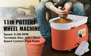 Load image into Gallery viewer, SucceBuy Electric Pottery Wheel Machine 28cm 350W Manual Handle Foot Pedal for School Ceramic Clay Working Forming DIY Art Craft