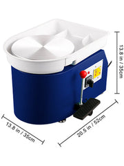 Load image into Gallery viewer, SucceBuy Electric Pottery Wheel Machine 28cm 350W Manual Handle Foot Pedal for School Ceramic Clay Working Forming DIY Art Craft