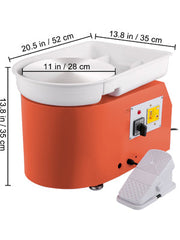 Load image into Gallery viewer, SucceBuy Electric Pottery Wheel Machine 28cm 350W Manual Handle Foot Pedal for School Ceramic Clay Working Forming DIY Art Craft