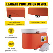 Load image into Gallery viewer, SucceBuy Electric Pottery Wheel Machine 28cm 350W Manual Handle Foot Pedal for School Ceramic Clay Working Forming DIY Art Craft