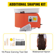 Charger l'image dans la visionneuse de galerie, Amocart Electric Pottery Wheel Machine 28cm 350W Manual Handle Foot Pedal for School Ceramic Clay Working Forming DIY Art Craft