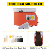 Load image into Gallery viewer, SucceBuy Electric Pottery Wheel Machine 28cm 350W Manual Handle Foot Pedal for School Ceramic Clay Working Forming DIY Art Craft