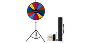 Load image into Gallery viewer, Amocart 18 Inch Tabletop Color Prize Wheel w/ Folding Tripod Floor Stand 14 Slots Dry Erase for Win Fortune Spinning Stand Game