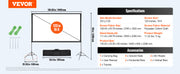 Bild in Galerie-Viewer laden, Amocart Projector Screen with Stand 100 120 150 inch 16:9 4K 1080 HD Portable Projection Screen for Home Office Theater Cinema
