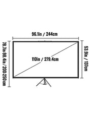 Bild in Galerie-Viewer laden, SucceBuy 60 70 80 90 100 110 in Tripod Projector Screen W/ Stand 16:9 4K HD Portable Home Cinema for Indoor & Outdoor Projection