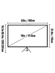 Load image into Gallery viewer, Amocart 60 70 80 90 100 110 in Tripod Projector Screen W/ Stand 16:9 4K HD Portable Home Cinema for Indoor & Outdoor Projection