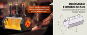 Bild in Galerie-Viewer laden, SucceBuy Portable Propane Forge 3 Burners, 2600℉ Tool and Knife Making Cold-Rolled Steel Gas Forging Tools Use for Metal Forging