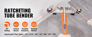 Load image into Gallery viewer, SucceBuy Pipe Tube Bender Ratcheting Reverse Tubing Bending Tools w/ 7 Dies Pipe Cutter for Air Conditioning Refrigerator Repair
