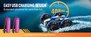 Load image into Gallery viewer, Amocart Blue/Yellow Amphibious RC Car Boat 2.4GHz 12 km/h Electric Remote Control 360° Rotating Stunt Car Water Beach Pool Toys