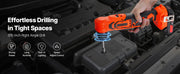 Bild in Galerie-Viewer laden, Amocart Right Angle Drill 3/8Inch Chuck 90 Degree Cordless Right Angle Drill with Brushless Motor Battery Charger and Belt Clip