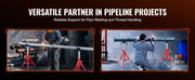 Load image into Gallery viewer, SucceBuy Pipe Holding Stand with Roller Head V-Head Folding Tripod Jack 12 inch Capacity Pipe working Supporting Clamped Tool
