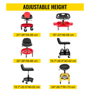 Load image into Gallery viewer, Amocart Rolling Garage Stool Car Detailing Stool Adjustable Height Mechanic Seat With Tool Tray Workshop Auto Repair Shop Stool