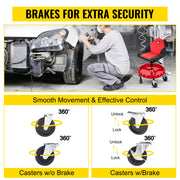 Load image into Gallery viewer, Amocart Rolling Garage Stool Car Detailing Stool Adjustable Height Mechanic Seat With Tool Tray Workshop Auto Repair Shop Stool