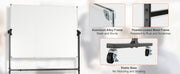 Bild in Galerie-Viewer laden, SucceBuy Rolling Magnetic Whiteboard Double-Sided Mobile Whiteboard 360° Reversible Adjustable Height Dry Erase Board for School