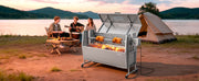 Charger l'image dans la visionneuse de galerie, SucceBuy Barbecue Tournebroche 46/52 pouces en acier inoxydable Kit tournebroche BBQ Extérieur Rôtissoire à porc et agneau Rôtissoire au charbon de bois