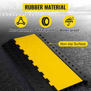 Load image into Gallery viewer, SucceBuy 1 Pack 5 Channels Cable Protectors Ramp Heavy Duty Cable Cover Guard Wire Cord Ramp Driveway Rubber Traffic Speed Bumps