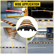 Bild in Galerie-Viewer laden, Amocart Rubber Speed Bump 2 Channel Speed Bump Hump 72.8x12.2x2.2 Garage Cable Ramp for Asphalt Concrete Gravel Driveway-6 FT