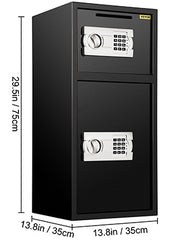 Load image into Gallery viewer, Amocart 33" Double Door Safe Deposit Box Secret Hidden Piggy Bank Steel Separate Storage Space Electronic Lock for Office Home