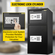 Load image into Gallery viewer, Amocart 33" Double Door Safe Deposit Box Secret Hidden Piggy Bank Steel Separate Storage Space Electronic Lock for Office Home