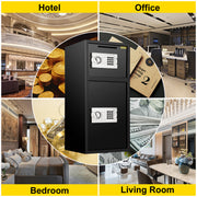 Load image into Gallery viewer, Amocart 33" Double Door Safe Deposit Box Secret Hidden Piggy Bank Steel Separate Storage Space Electronic Lock for Office Home