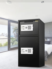 Load image into Gallery viewer, Amocart 33" Double Door Safe Deposit Box Secret Hidden Piggy Bank Steel Separate Storage Space Electronic Lock for Office Home