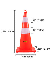 Bild in Galerie-Viewer laden, Amocart Tools Safety Cones 12"x28" High Visibility PVC Orange Traffic Cones with Heavy-Duty Base Used for Traffic Road Control